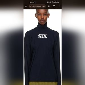 MM6 black nylon turtleneck - M